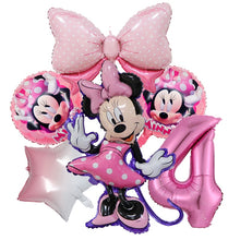Load image into Gallery viewer, 1set Disney Pink Minnie Mouse Foil Balloon Girl&#39;s Birthday Party Decoration 1 2 3 4 5 6 7st baby shower supplies Kids Toy Globos