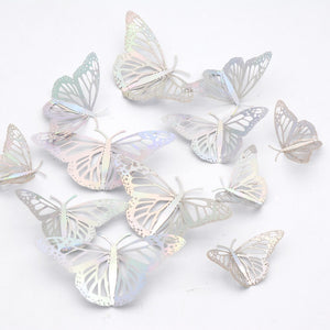 Purple Pink Butterfly Cake Decoration Happy Birthday Cake Topper Handmade Painted For Wedding Birthday Party Baby Shower
