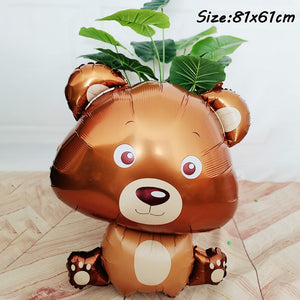 Hedgehog Fox Deer Foil Balloons Safari Birthday Green Jungle Party Decoration Latex Balloon Baby Shower Kids Party Decor Ball