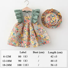 Load image into Gallery viewer, Summer Clothes Baby Girl Beach Dresses Casual Fashion Print Cute Bow Flower Princess Dress Newborn Clothing Set