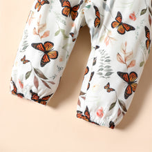 Load image into Gallery viewer, PatPat Baby Girl Long-sleeve Jumpsuit Baby Romper Spring and Summer Baby Girls Newborn Clothings Brown/White Butterfly Ruffle