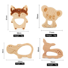 Load image into Gallery viewer, 1pcs Wooden Baby Teether Animal BPA Free DIY Pacifier Chain Necklace Accessories Tooth Pendant Nursing Teether Toys Gift