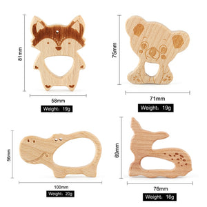 1pcs Wooden Baby Teether Animal BPA Free DIY Pacifier Chain Necklace Accessories Tooth Pendant Nursing Teether Toys Gift