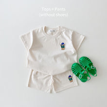 Load image into Gallery viewer, Korean Baby Boy Summer Clothes Set Embroidered Bear Colorful Tees T shirts+Loose Shorts Suit 2PCS Pack Baby Girls Clothing Sets