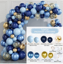 Load image into Gallery viewer, Blue Metallic Balloons Garland Kit Gold Confetti Balloon Arch Birthday Party Decoration Kids Wedding Birthday Baby Shower Boy