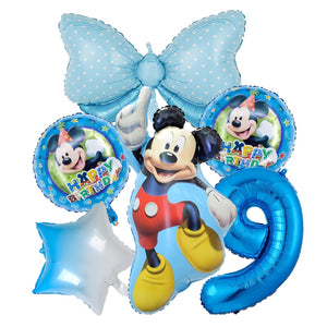 1set Disney Pink Minnie Mouse Foil Balloon Girl&#39;s Birthday Party Decoration 1 2 3 4 5 6 7st baby shower supplies Kids Toy Globos