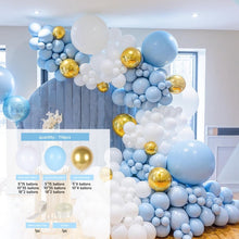 Load image into Gallery viewer, Blue Metallic Balloons Garland Kit Gold Confetti Balloon Arch Birthday Party Decoration Kids Wedding Birthday Baby Shower Boy