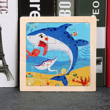 Load image into Gallery viewer, 11X11CM Kids Wooden Puzzle Cartoon Animal Traffic Tangram Wood Puzzle Toys Educational Jigsaw Toys for Children GiftS