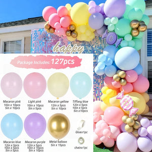 Blue Metallic Balloons Garland Kit Gold Confetti Balloon Arch Birthday Party Decoration Kids Wedding Birthday Baby Shower Boy