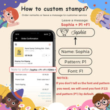 Load image into Gallery viewer, Cartoon Dinosaur Custom Name Stamp For Clothing Personalise For Baby Student Clothes Chapter Children&#39;s Seal Cute For Kids