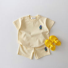 Load image into Gallery viewer, Korean Baby Boy Summer Clothes Set Embroidered Bear Colorful Tees T shirts+Loose Shorts Suit 2PCS Pack Baby Girls Clothing Sets