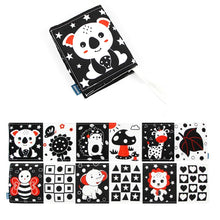 Load image into Gallery viewer, Sensory Cloth Book High Contrast Baby Toys 0 12 Months Newborn Crib Toys Black and White Animal Cloth Books Montessori Baby Book