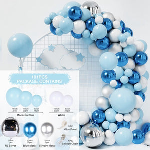 Blue Metallic Balloons Garland Kit Gold Confetti Balloon Arch Birthday Party Decoration Kids Wedding Birthday Baby Shower Boy
