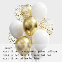 Load image into Gallery viewer, 12pcs 12inch Black Gold Latex Balloons Graduation Helium Globos Adult Kids Birthday Party Decorations Baby Shower Home Supplies