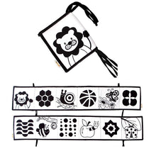 Load image into Gallery viewer, Sensory Cloth Book High Contrast Baby Toys 0 12 Months Newborn Crib Toys Black and White Animal Cloth Books Montessori Baby Book