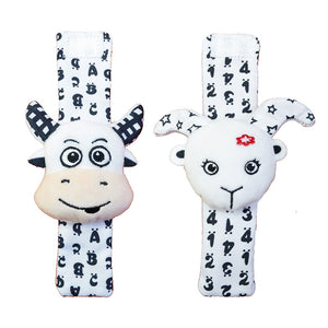 Infant Socks Wrist Rattle Toys Baby Toys 0 12 Months Newborn Cartoon Animal Plush Socks Wrist Strap Rattle for Baby Girl Boy Hot