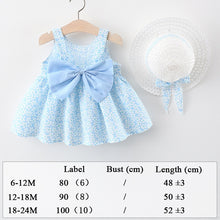 Load image into Gallery viewer, Summer Clothes Baby Girl Beach Dresses Casual Fashion Print Cute Bow Flower Princess Dress Newborn Clothing Set