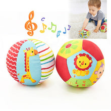 Load image into Gallery viewer, Baby Toys 0 12 Months Soft Cloth Rattle Ball Stuffed Baby Play Ball with Bell Cartoon Animals Interactive Toys Educational Toys