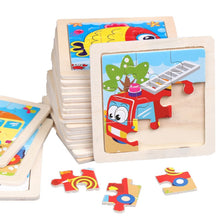 Load image into Gallery viewer, 11X11CM Kids Wooden Puzzle Cartoon Animal Traffic Tangram Wood Puzzle Toys Educational Jigsaw Toys for Children GiftS