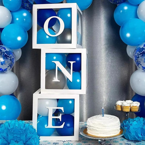 Transparent Alphabet Balloon Box Wedding Baby Shower Boy Girl Decoration Birthday Party Kids Baby Shower 1st Birthday Decor