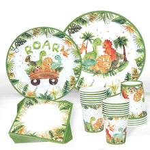 Load image into Gallery viewer, Dinosaur Disposable Tableware Dinosaur Birthday Party Decorations Kids Boy Baby Shower Balloons Jungle Safari Birthday Supplies