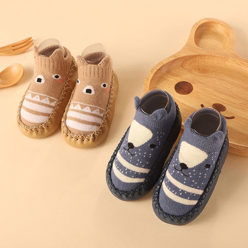 2023 New Born Baby Socks with Rubber Soles Infant Baby Girls Boys Shoes Spring Autumn Baby Floor Socks Anti Slip Soft Sole Sock
