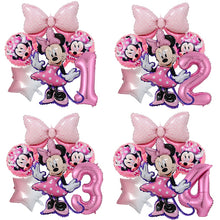 Load image into Gallery viewer, 1set Disney Pink Minnie Mouse Foil Balloon Girl&#39;s Birthday Party Decoration 1 2 3 4 5 6 7st baby shower supplies Kids Toy Globos