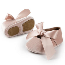 Load image into Gallery viewer, Baby Girl Princess Shoes Toddler Non-slip Flat Soft-sole Cotton Rubber Crib Lovely Butterfly-knot Infant First Walkers 0-18m