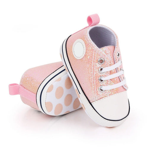 Classic Flash Baby Shoes Infant Boys Girls Sports Shoes Crib Shoes Toddlers Soft Sole Anti-slip First Walkers Baby Sneakers