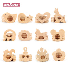 Load image into Gallery viewer, 1pcs Wooden Baby Teether Animal BPA Free DIY Pacifier Chain Necklace Accessories Tooth Pendant Nursing Teether Toys Gift